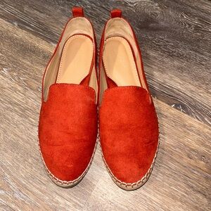 Women's Orange Suede Slip-On Shoes